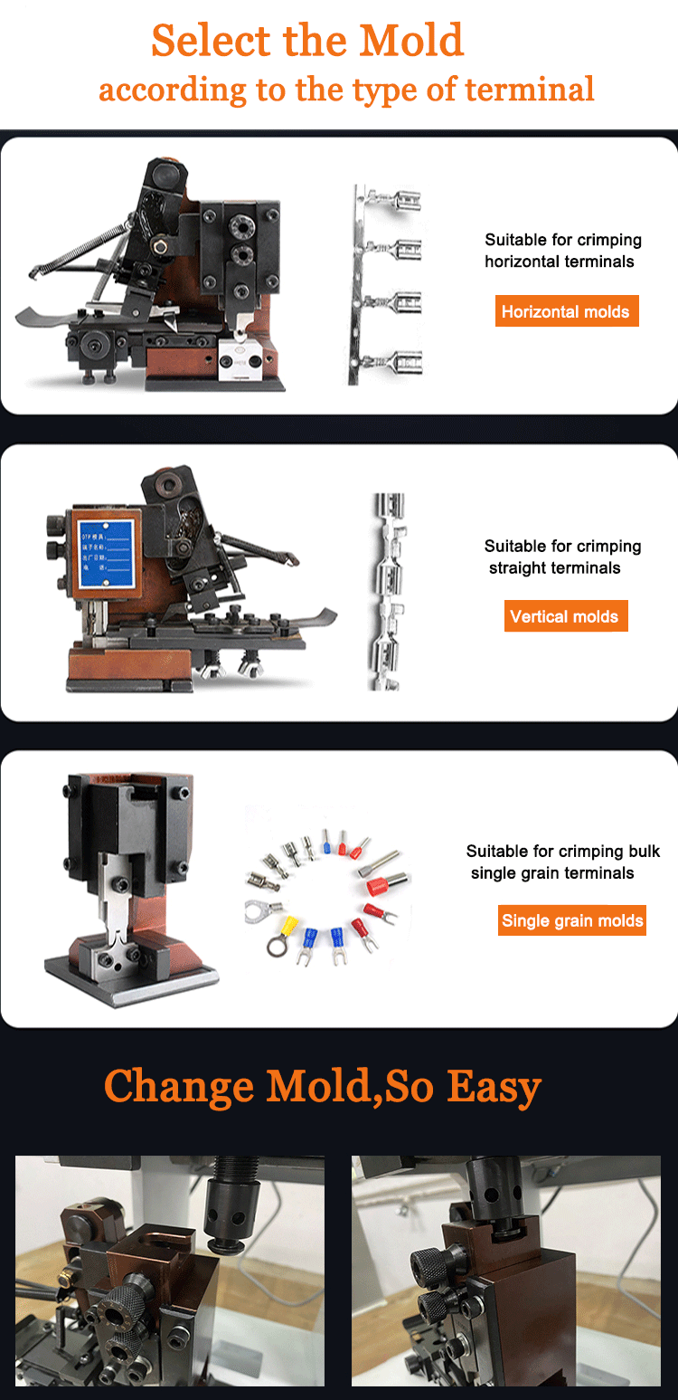 AC220V 50HZ/60HZ 1.5T Mute Terminal Crimping Machine for Connector Earthing Terminal Press