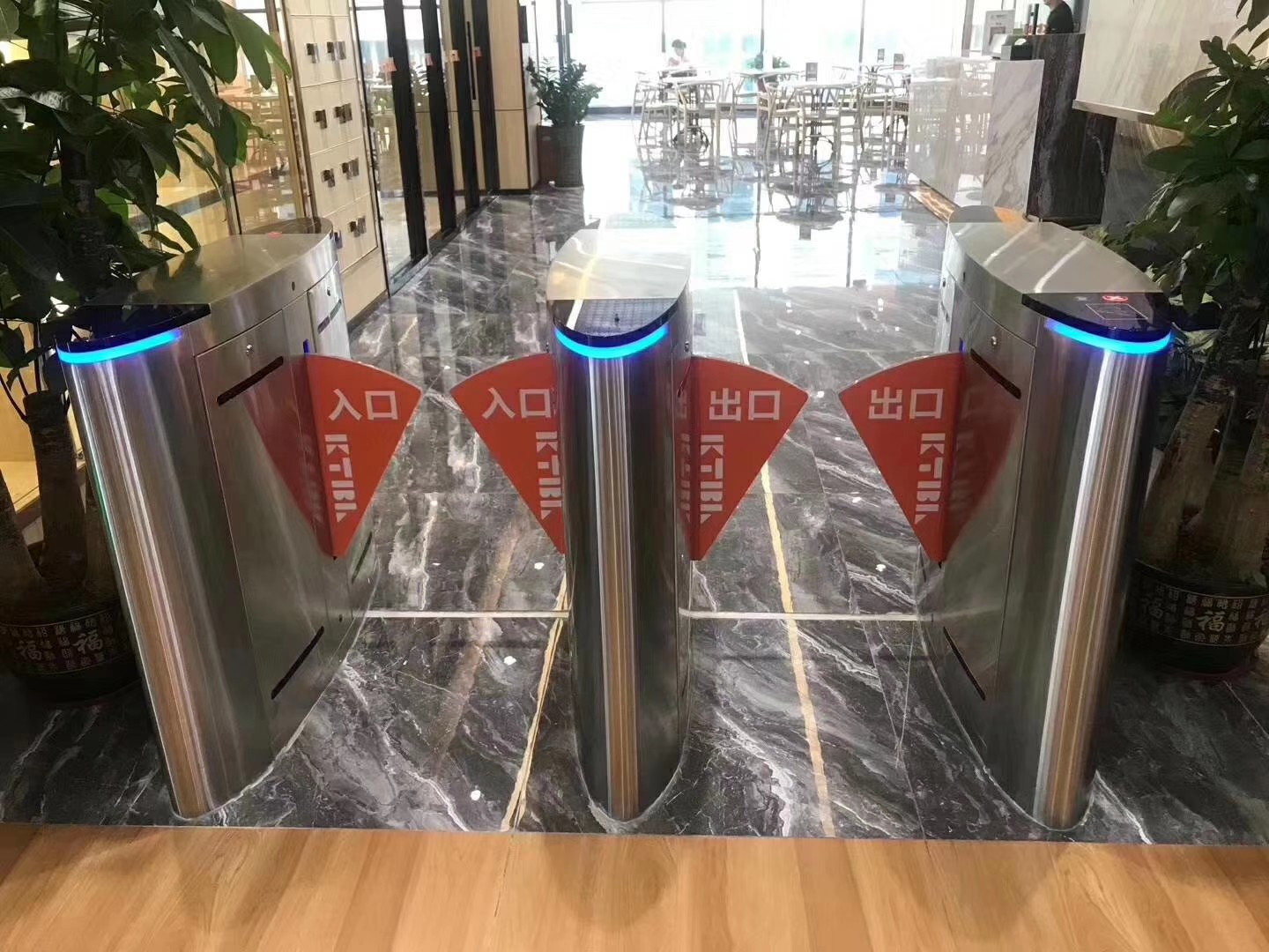 School Fingerprint 0.6s Flap Barrier Turnstile Security Access Control