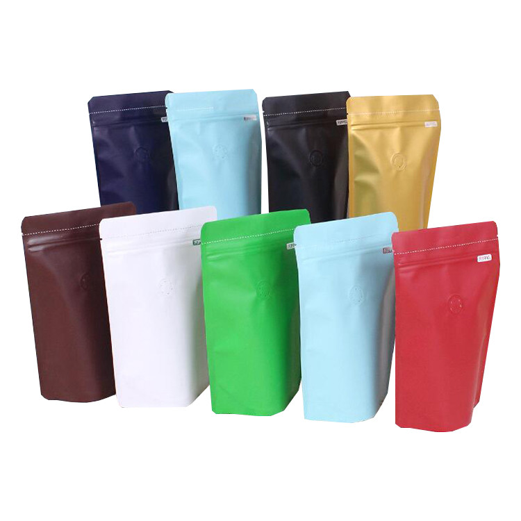 Premium Stand Up Coffee Pouches with Degassing Valve for Coffee Bean, Ground Coffee, Tea Leaves Packaging