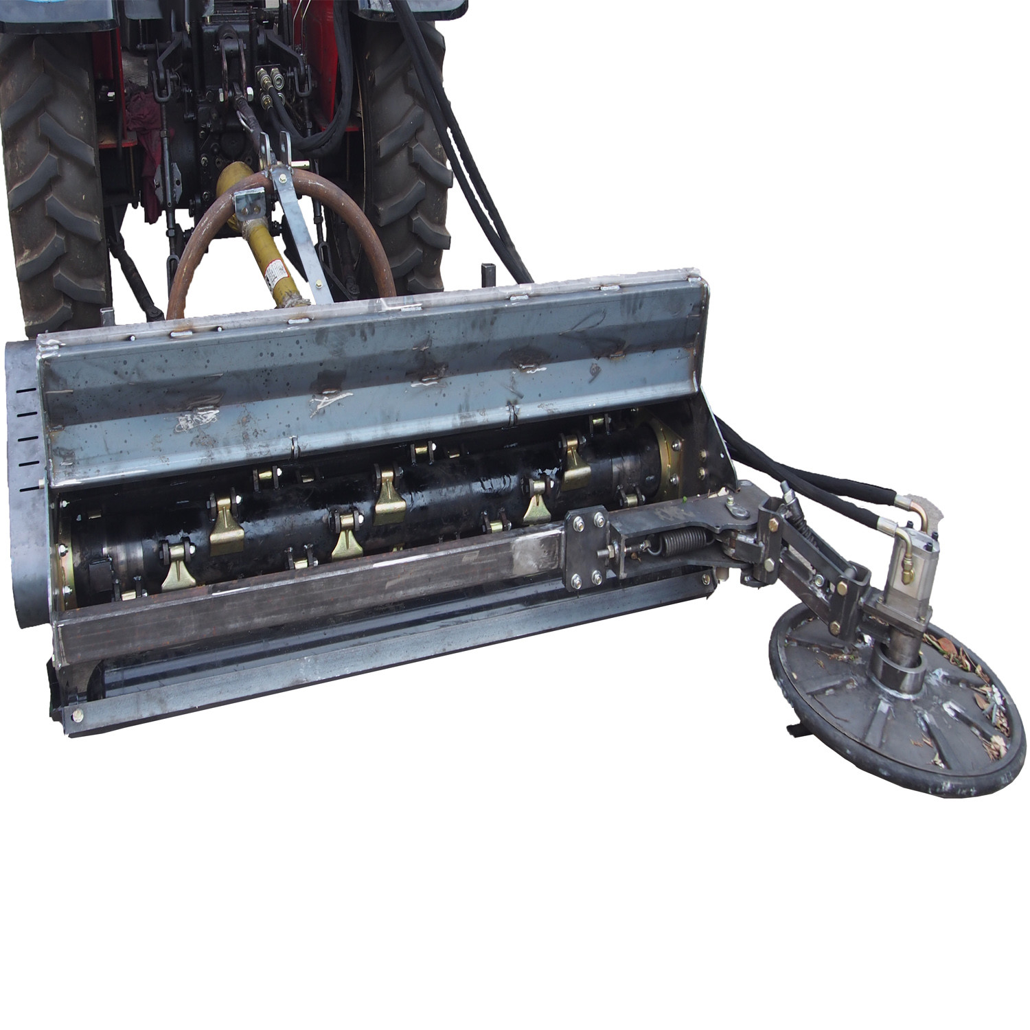 18 Hammer Driven Hydraulic Flail Mower With Inter Row Disc 240KG QYMD110