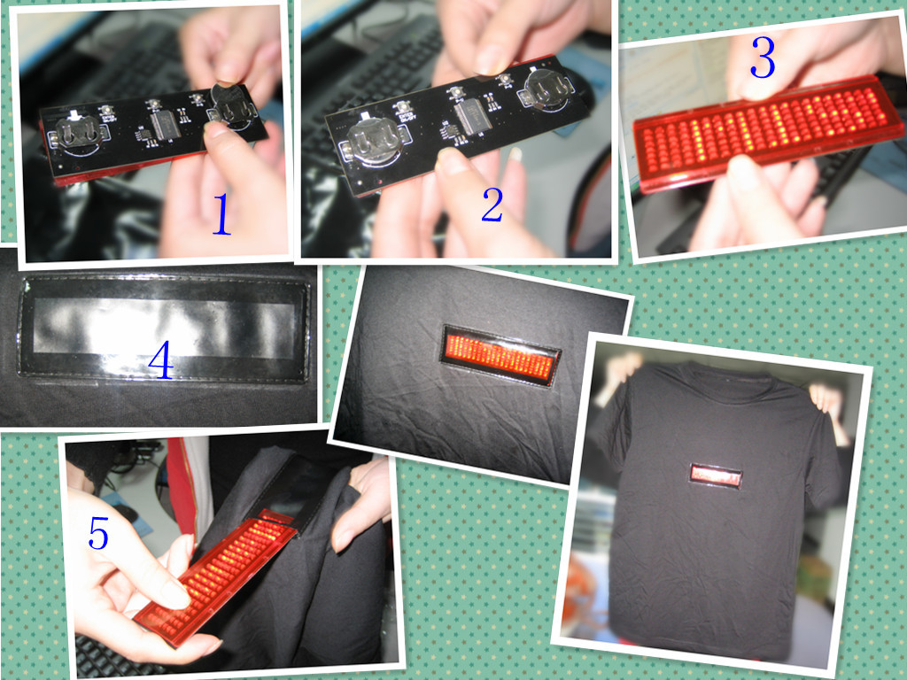 small wholesale LED display LED T-shirt Programmable rolling message flashing LED T-shirt stores up to 6messages
