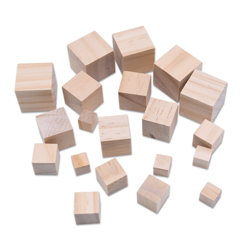 Tree Pine 1.5cm Unfinished Wood Crafts Wooden Square Blocks