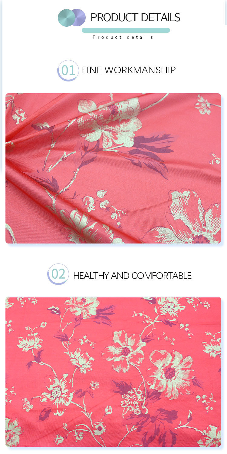 Anti Odor 100% Polyester Mattress Fabric Gold Powder Printing Warp Knitted