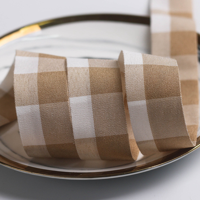 Black And White Checkered Wired Ribbon 7mm-40mm Polyester Ribbon Roll