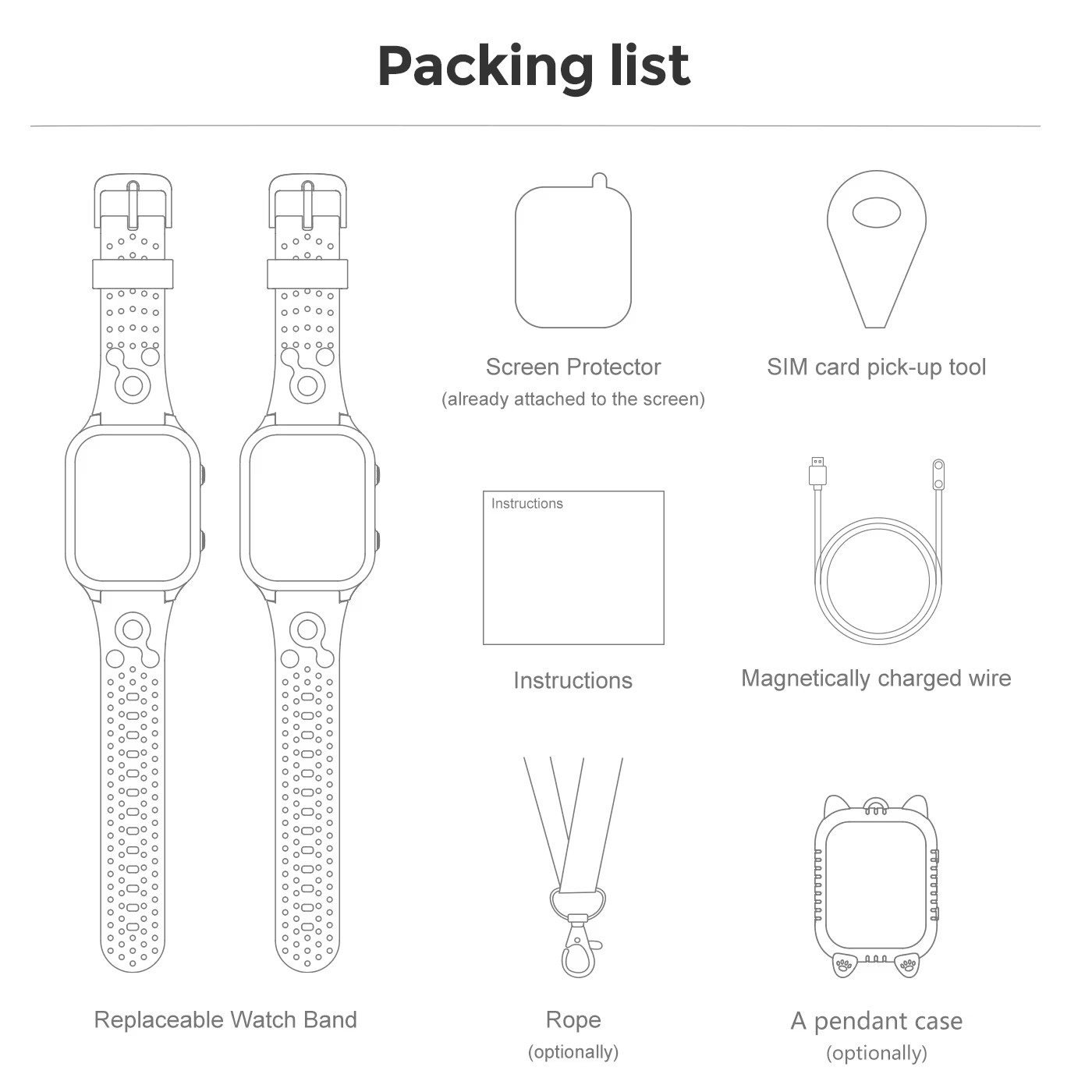 LT56E Neck Lanyard Childrens Tracker Watch Anti Lost 240x286
