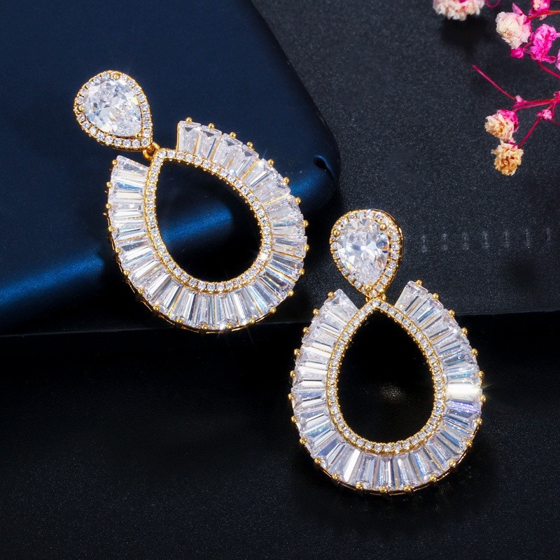 Hot Sale Small Circle Hoop Earrings For Women Waterdrop CZ Zirconia Earrings Ear Piercing Jewelry Gifts