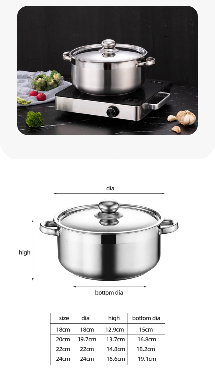 Hot Sale 8 Piece Royal Kitchen Cookware Soup Pot Set Stainless Steel Pot Cooking Cookware Set