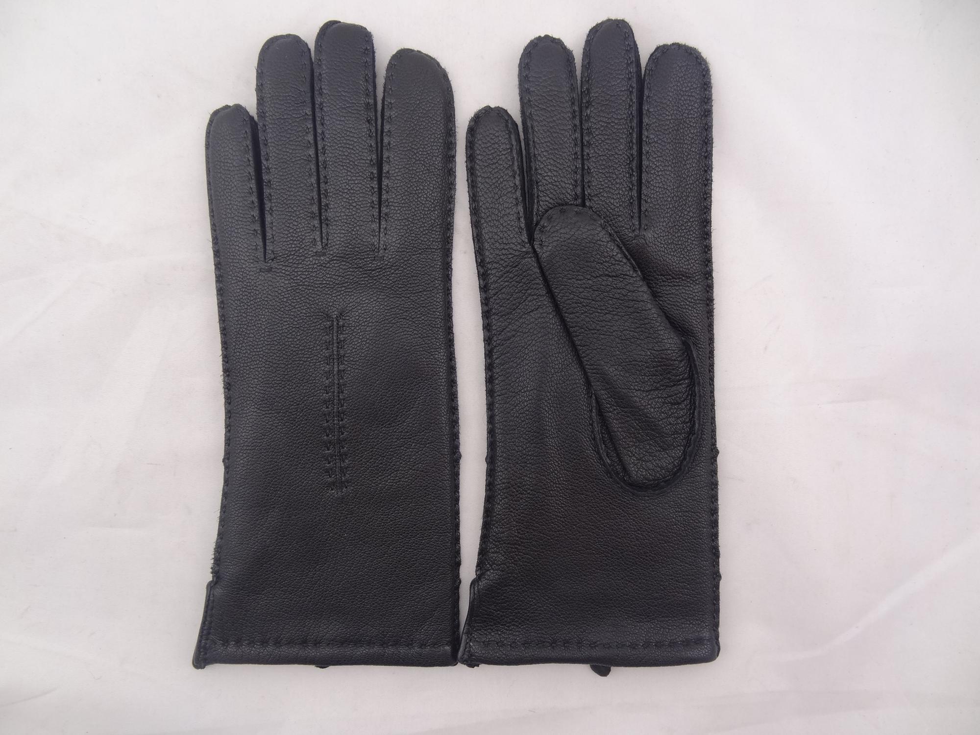 Ladies Classic Style Hair Sheep Skin Leather Nappa Gloves