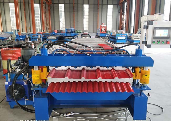 Hydraulic Driving Double Layer Roll Forming Machine Suitable Thickness 0.3-0.8mm