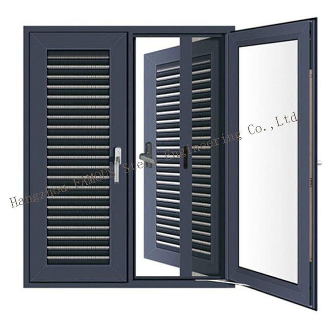 Customized Aluminum Jalousie Louver Window For Toilet / Bathroom