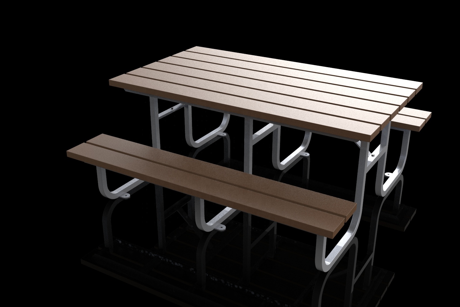 Rectangular Outdoor Table Benches With Hot Dip Galvanized Powder Coated