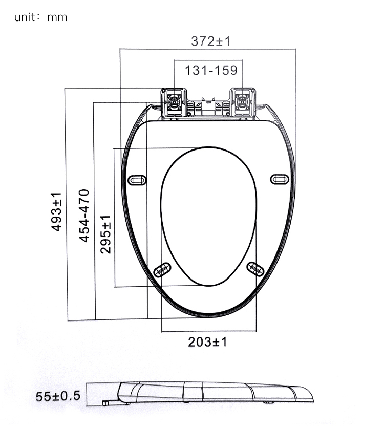 Energy Saving Smart Toilet Seat Cover Adjustable Air - Drying Temperature