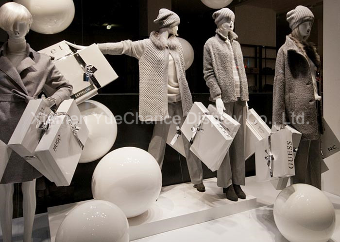 Modern Design Shop Display Christmas Decorations Handmade Pure White Resin Balls