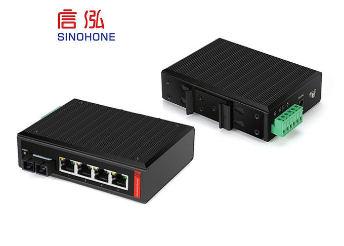 Outdoor Security System Utp And Sc Connector 4 Ports Industrial Poe Switch