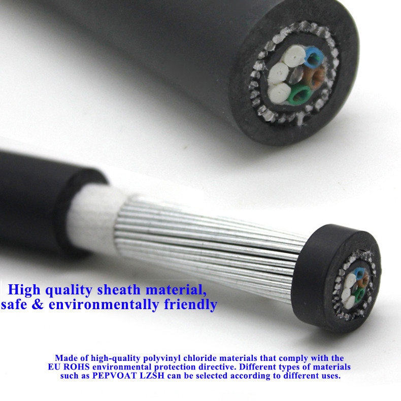 12 24 48 Core G652D Steel Wire Armored Submarine Fiber Optic Cable GYTA33