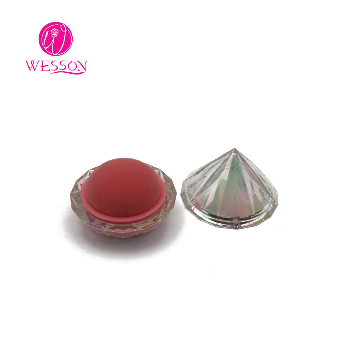 Wesson Beauty Mini Round Blush Diamond Shaped Makeup Sponge Brush