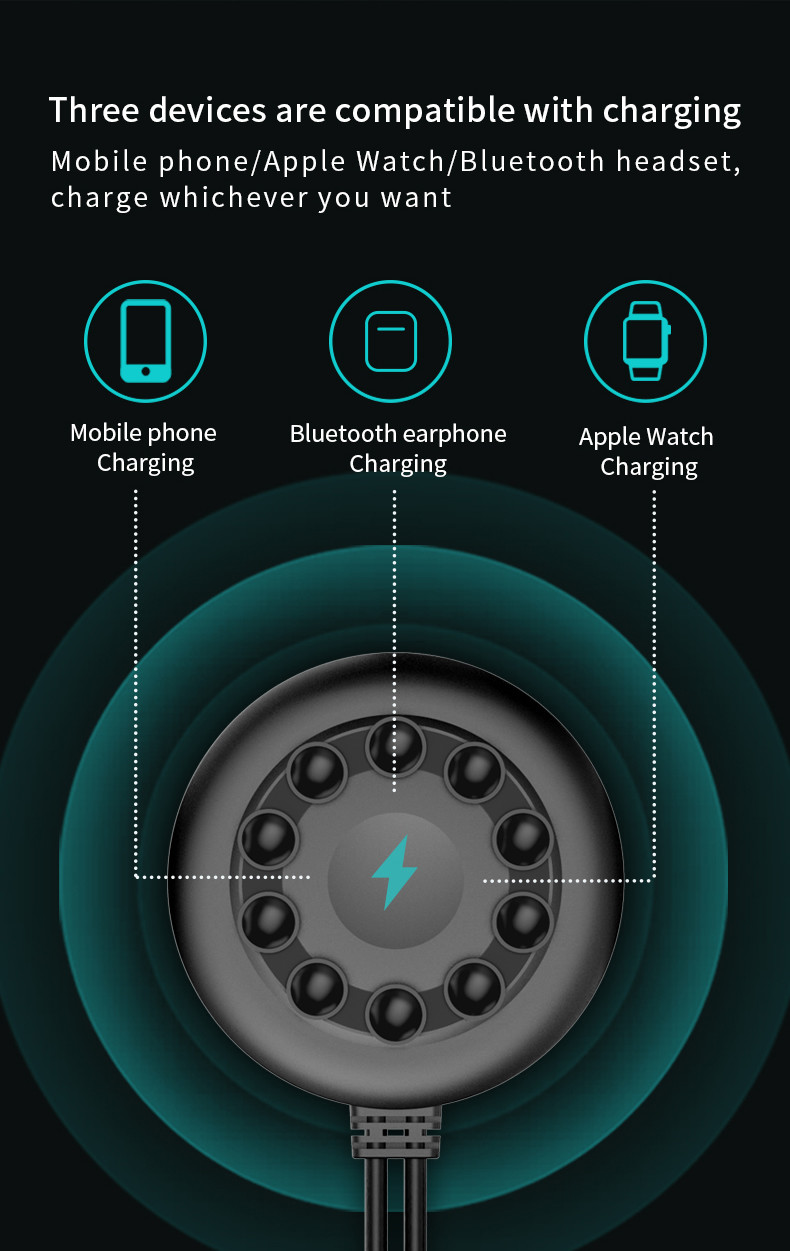 Portable Suction Cup Mini Wireless Charger Pad For Iphone 11 12 Pro Max
