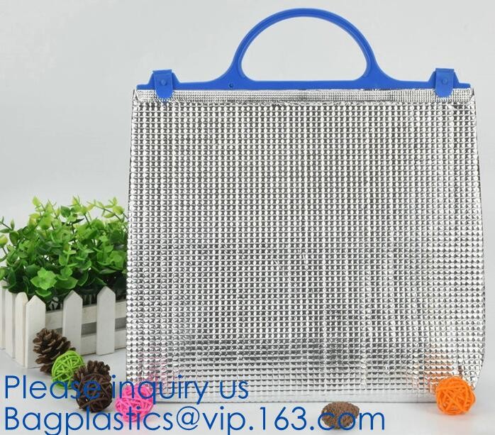 custom bulk waterproof large soft folding food delivery picnic lunch tote grocery cooler bag aluminum foil thermal bags
