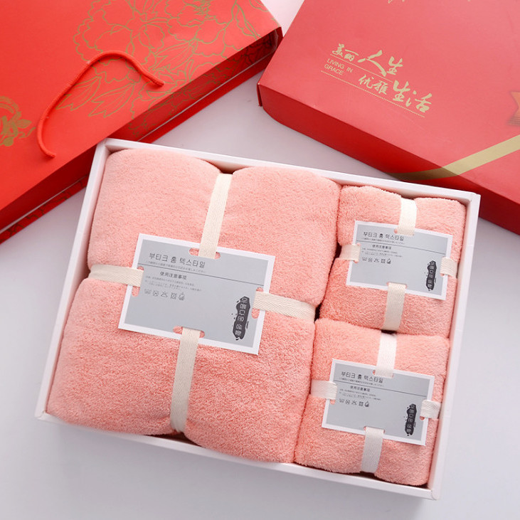 Child-Proof Luxury Set 3 in 1 Hotel Designer Coral Fleece Bathroom Bath Towel Set