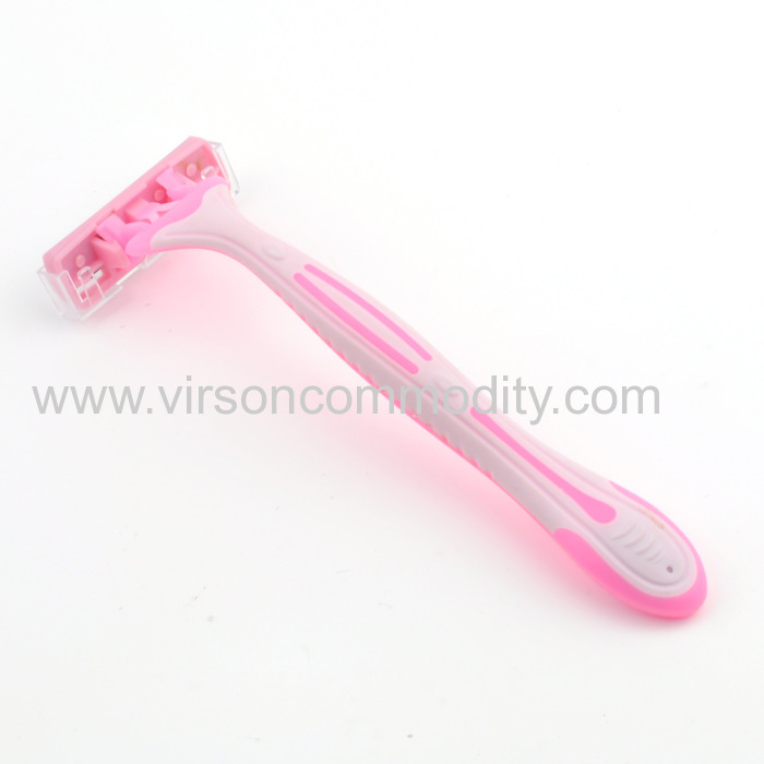 plastic handle 3 blades disposible razors