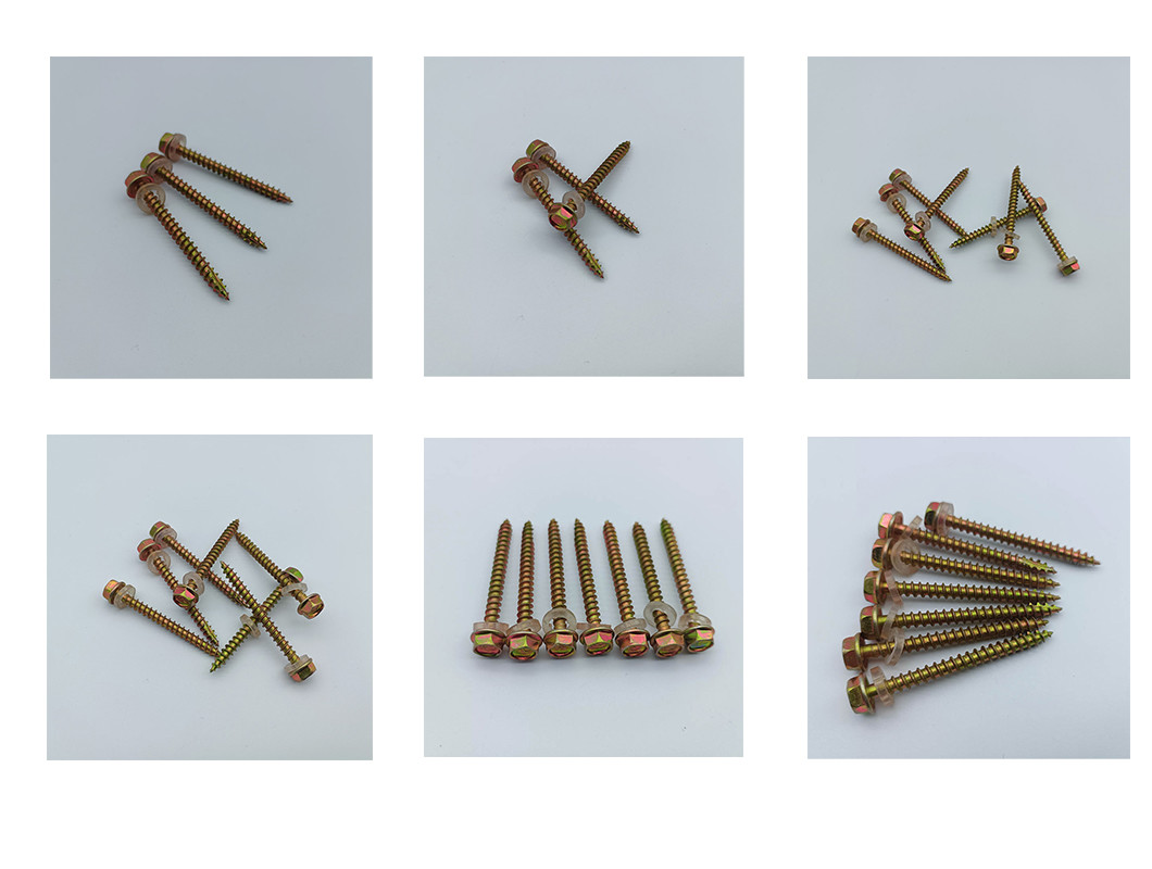 Corrosion Resistant Hex Zinc Slotted Tail Wood Self Tapping Screw With Washer