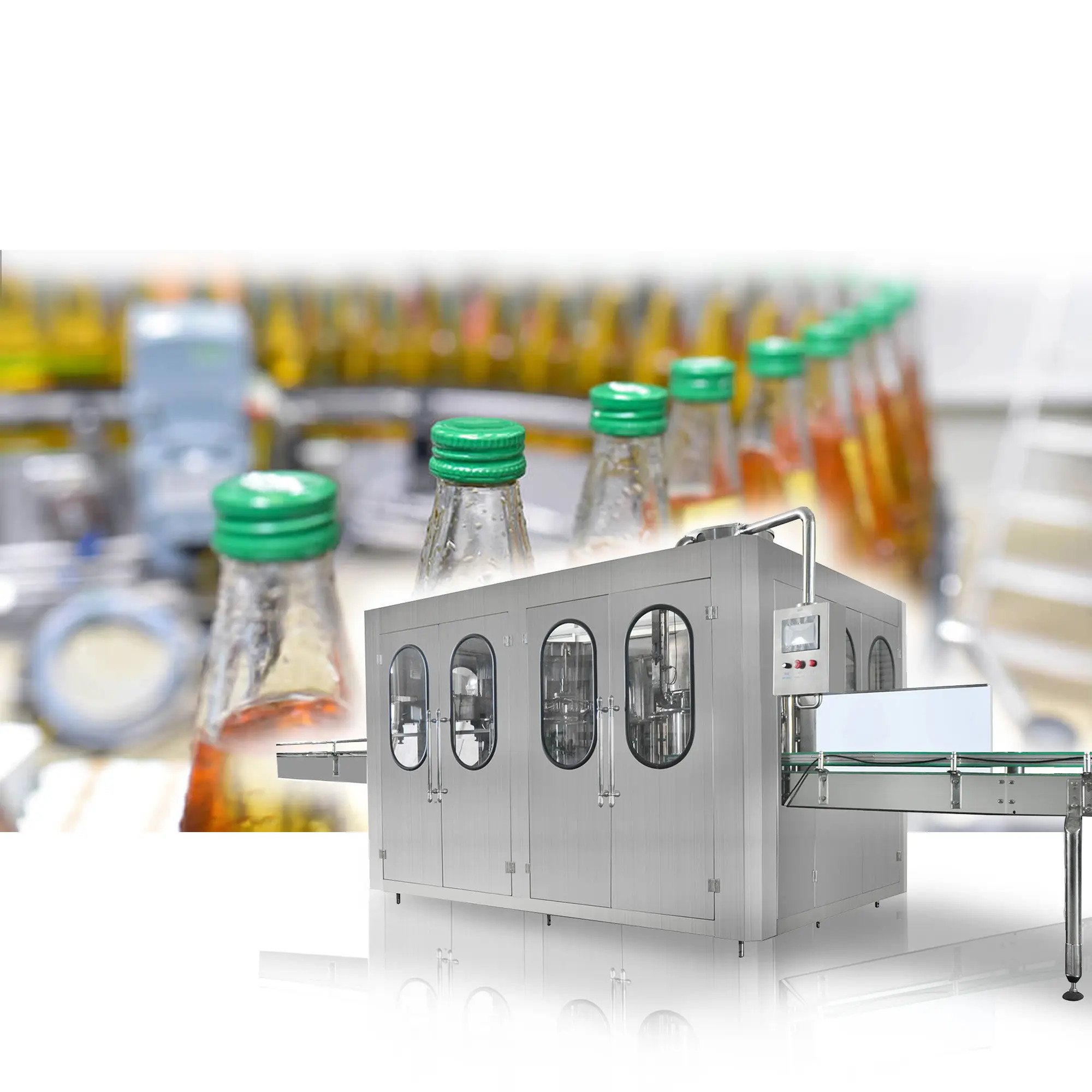 Glass Bottled Liquid Filling Machine Automatic Sparkling Water Production Line