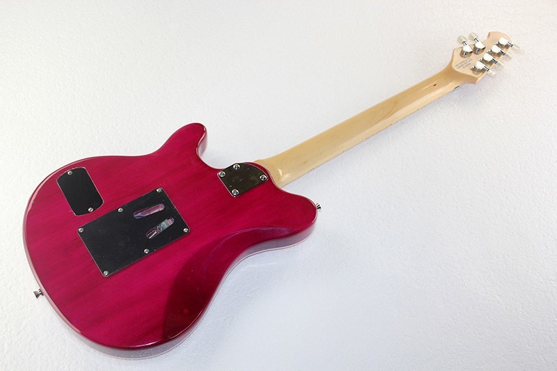 Dark-red Body Electric Guitar with Quilted Maple Veneer and Double Rock,Offer Customized