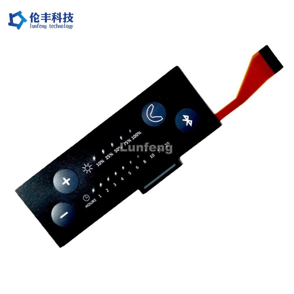 PET Embossed Keys LED Membrane Switch , Custom FPC LED Membrane Keypad