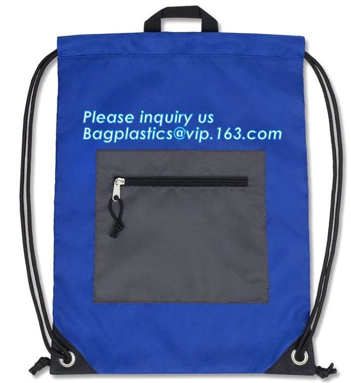 Promotion Custom Eco Friendly Sublimation Polyester Folding Shopping Bag,Promotional Sports Gym Sack Polyester Drawstrin