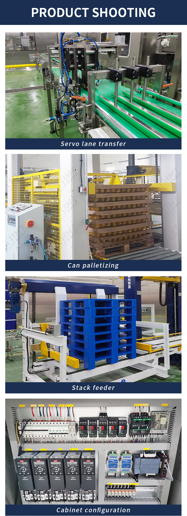 Automatic Packaging Food Empty Iron Lid Glass Bottles Palletizer Filled Tin Cans Depalletizer Machine