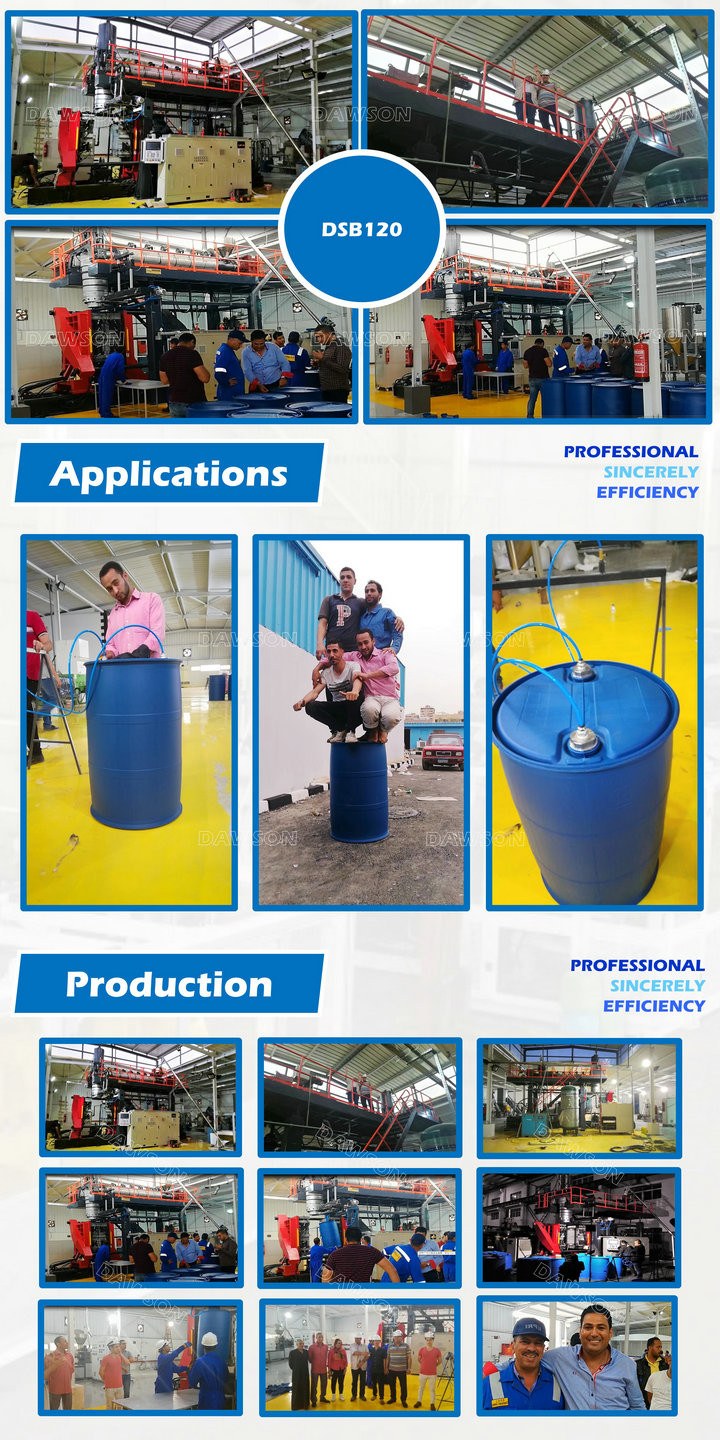 DSB120 200L HDPE Plastic Drums Auto Deflasing High Quality Blow Moulding Machine