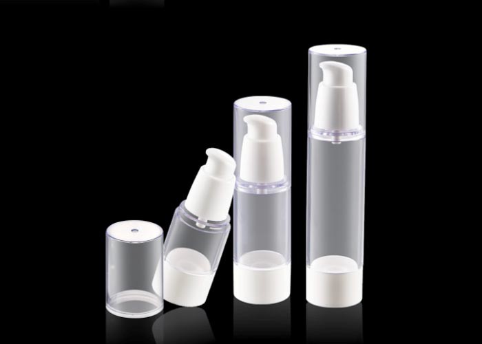 Golden Aluminum Empty Custom Cosmetic Bottles Airless Pump U Shape With Window