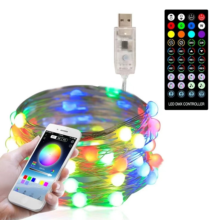 LED String Lights Smart Bluetooth Remote APP Control Halloween Wedding Party festival Christmas