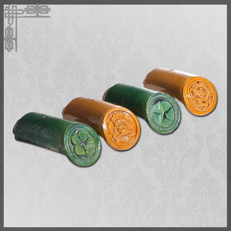 Old Chinese Style Glazed Gazebo Roof Tiles Yellow Color