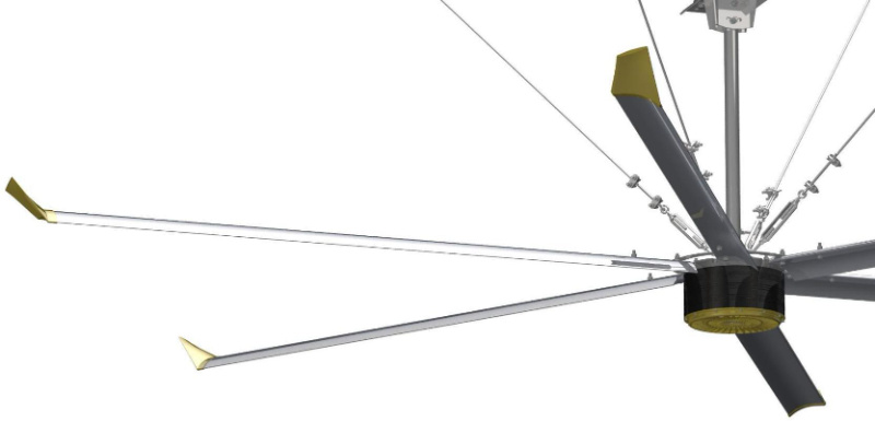 Aluminum Magnesium Alloy Blade Hvls Industrial Ceiling Fan for 1.5kw Hvls Brushless AC Permanent Magnet AC Induction Electric Motor CCC CE ISO