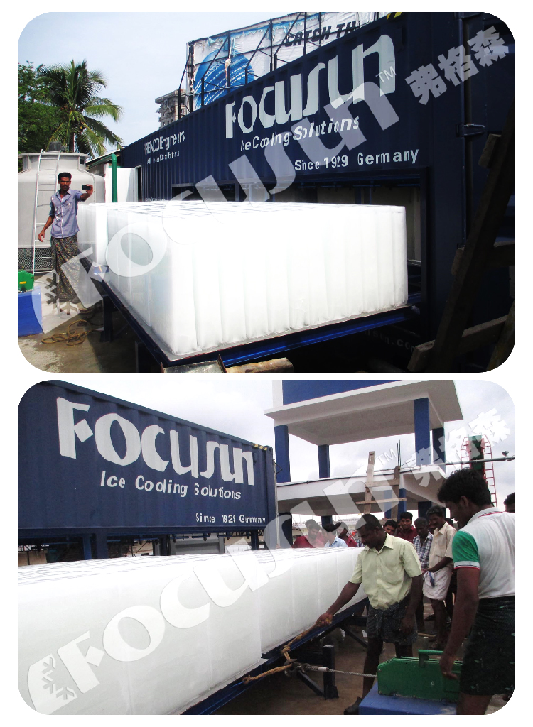 18 Ton/Day Containerized Direct Cooling Block Ice Maker Machine with Customized Design