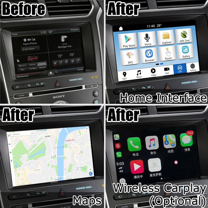 Android car gps navigation box For Explorer SYNC 3 3GB RAM optional carplay android auto