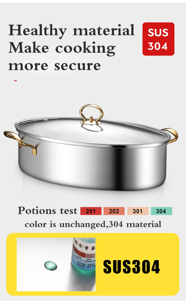 Multi Purpose Cooking Stainless Steel Fish Steamer Thickened