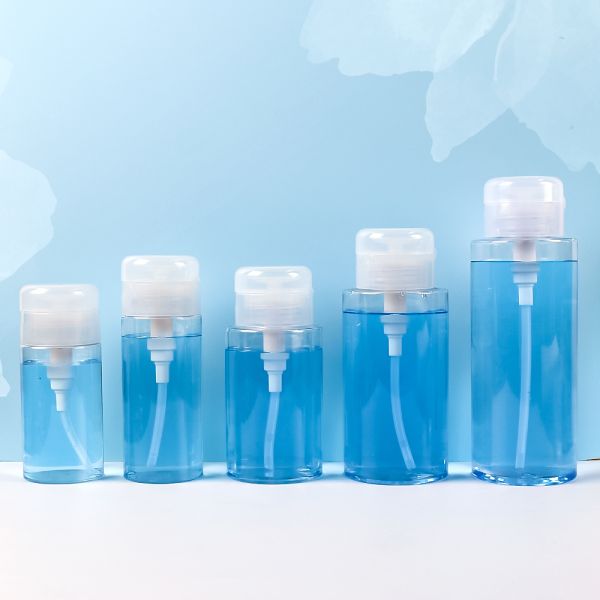 Transparent Leak Proof Makeup Remover Bottle with Flip Cover and Pump Dispenser for Easy Portability
