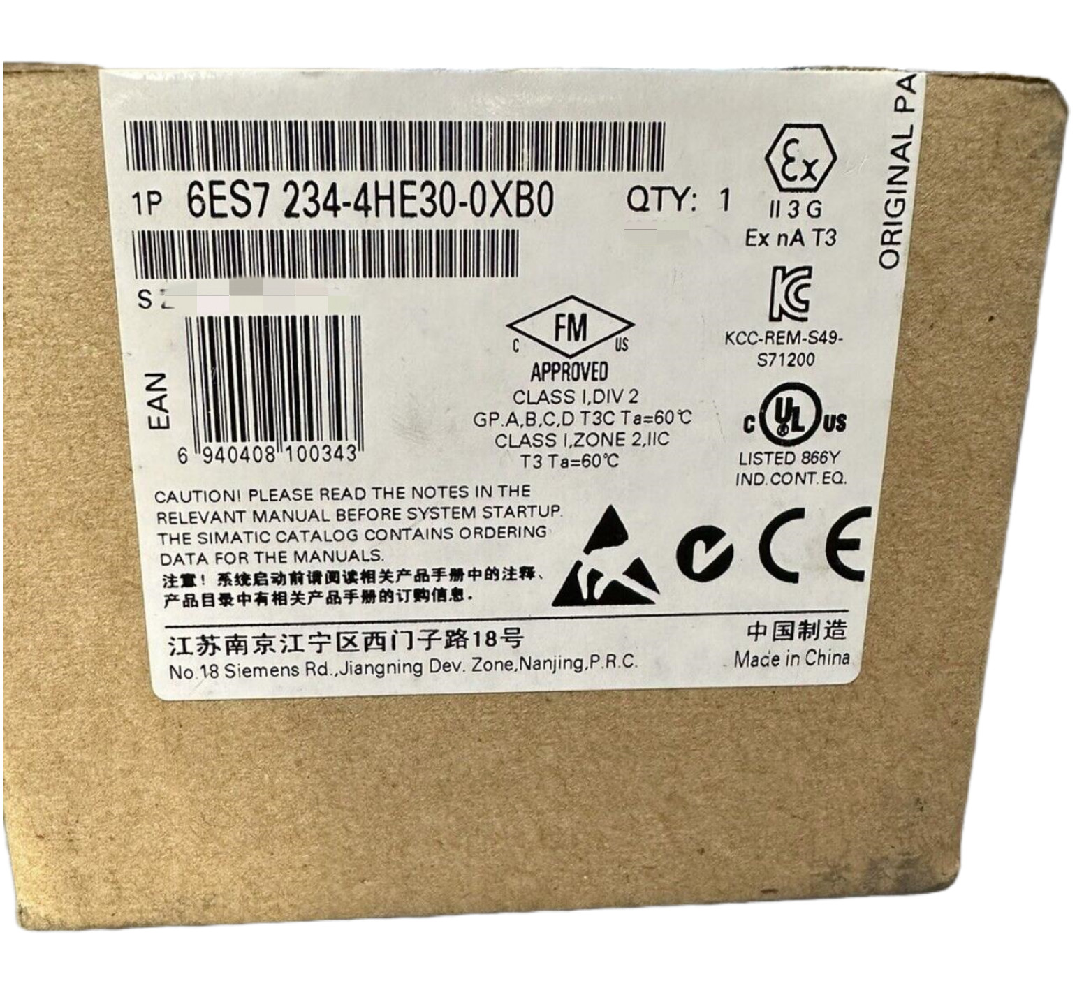 SIEMENS SIMATIC PLC S7-1200 6ES7234-4HE30-0XB0 SM 1234 4 x Analog Input / 2 x Analog Output