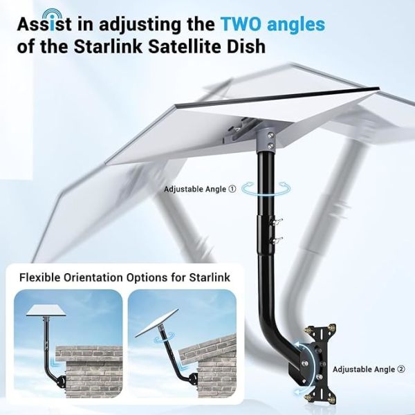 Gen 3 Mount for Starlink Adjustable Wall Mounting Kit Bracket Compatible with V3 Starlink Standard Dish