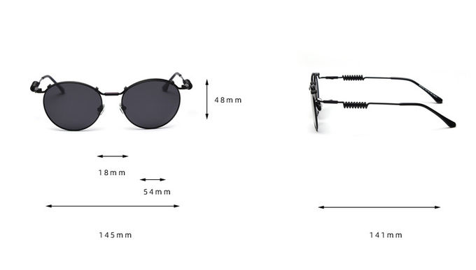 Spring Shape Shades 145MM Plain Lens Glasses Unisex Sunglasses Unique Metal Frame
