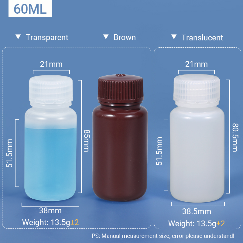 Empty Round Reagent Containers BPA Free PP Polypropylene Bottles