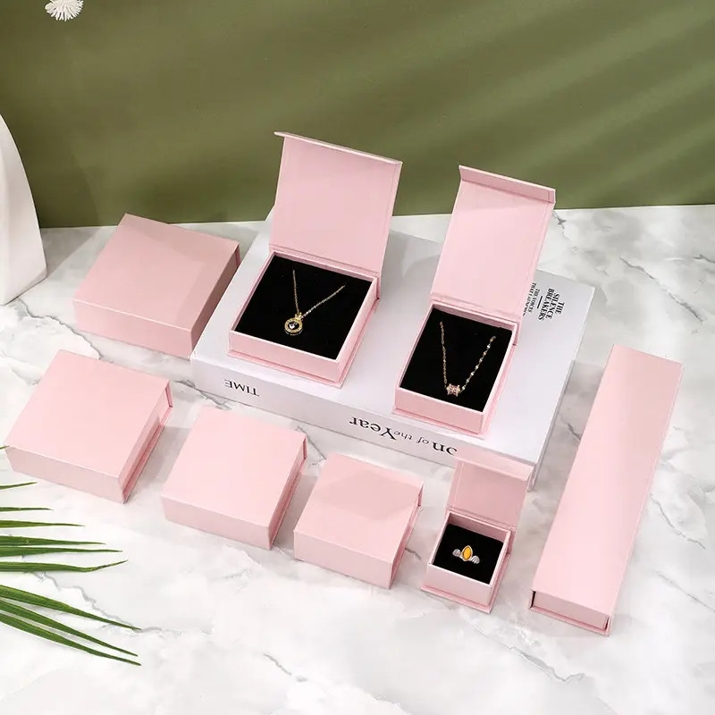 Rigid Jewelry Paper Box Stylish Magnetic Closure Jewelry Box Multipurpose