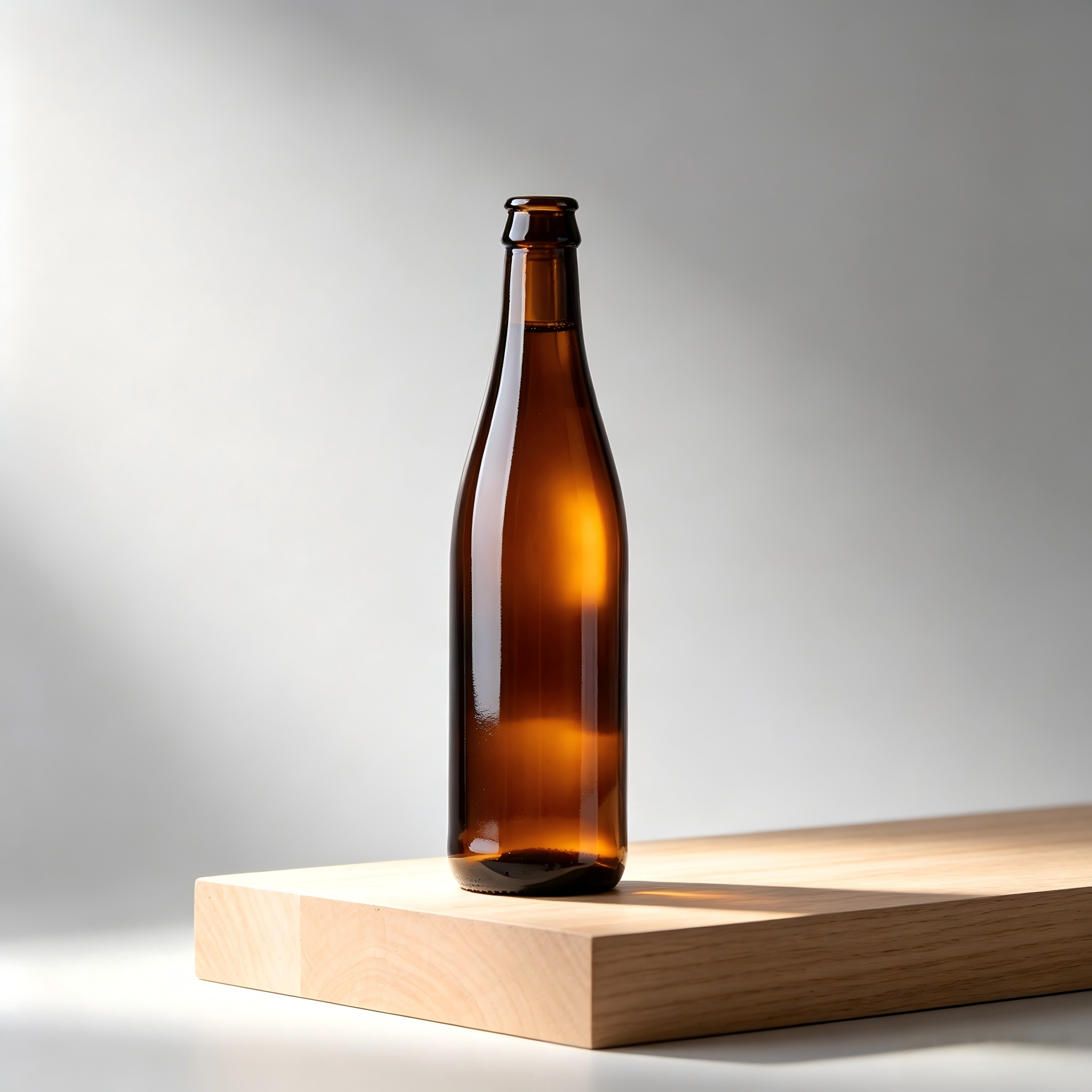 Amber Flint Glass Beer Bottles 330ml Crown Cap Craft Brew Packaging 308g CY-303