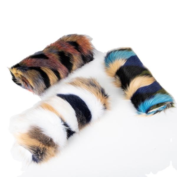 Multicolored Jacquard Artificial Fur Fabric for Sexy Beauty Clothing and Winter