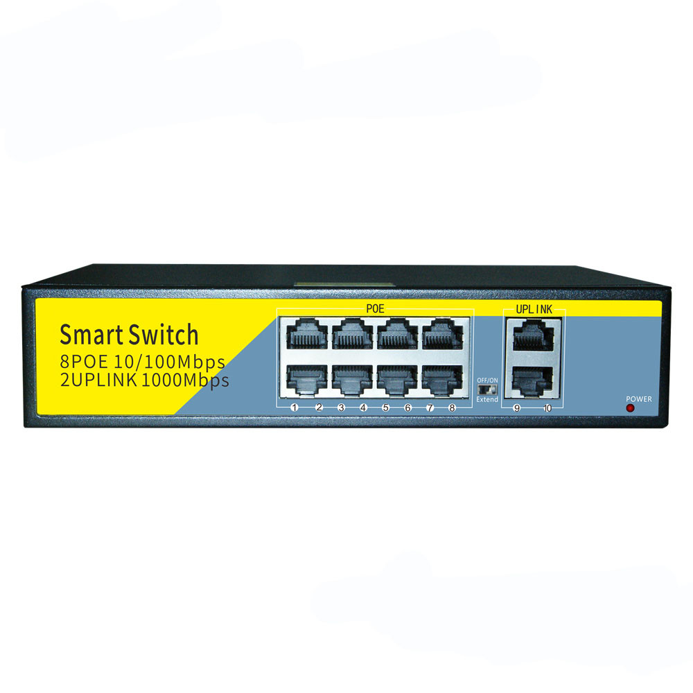 10/100M 8ports POE+2x1000M UPlink IEEE802.3af/at POE Etherent switch for IP Camera/phone Network switch
