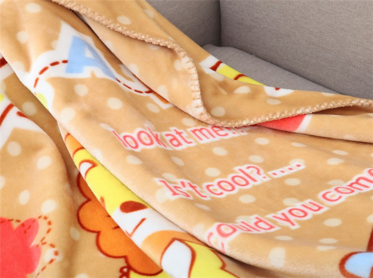 Cute Screen Printed Blanket / Flannel Kids Throw Blanket High Warmth Retention