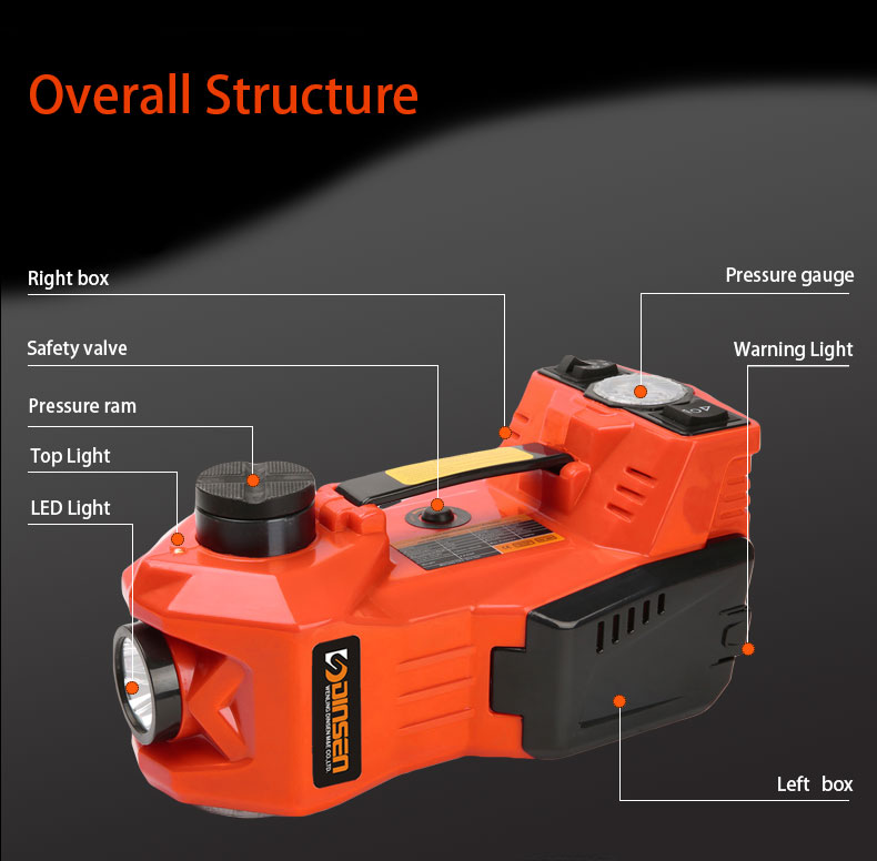 The professional electric inflatable car hydraulic jack from china.