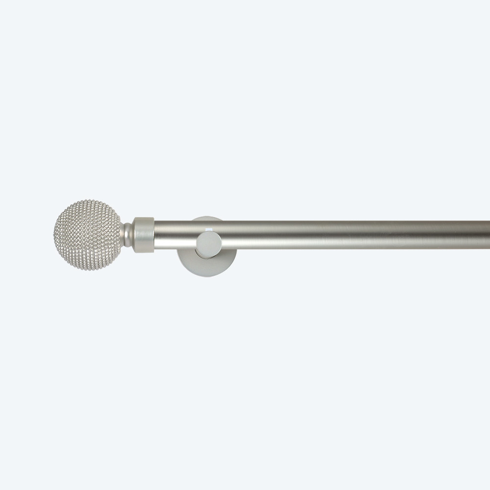 25mm Beaded Ball Finial 2m Length Metal Pipe Curtain Rods For Home Decor